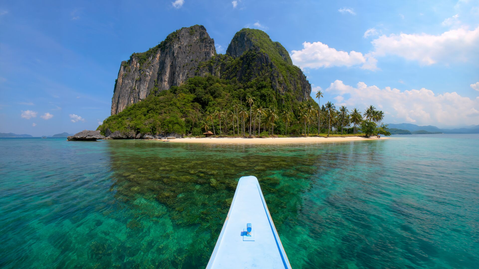 Approaching a tropical island in the Philippines