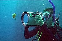 James at 17, filming underwater in Thailand