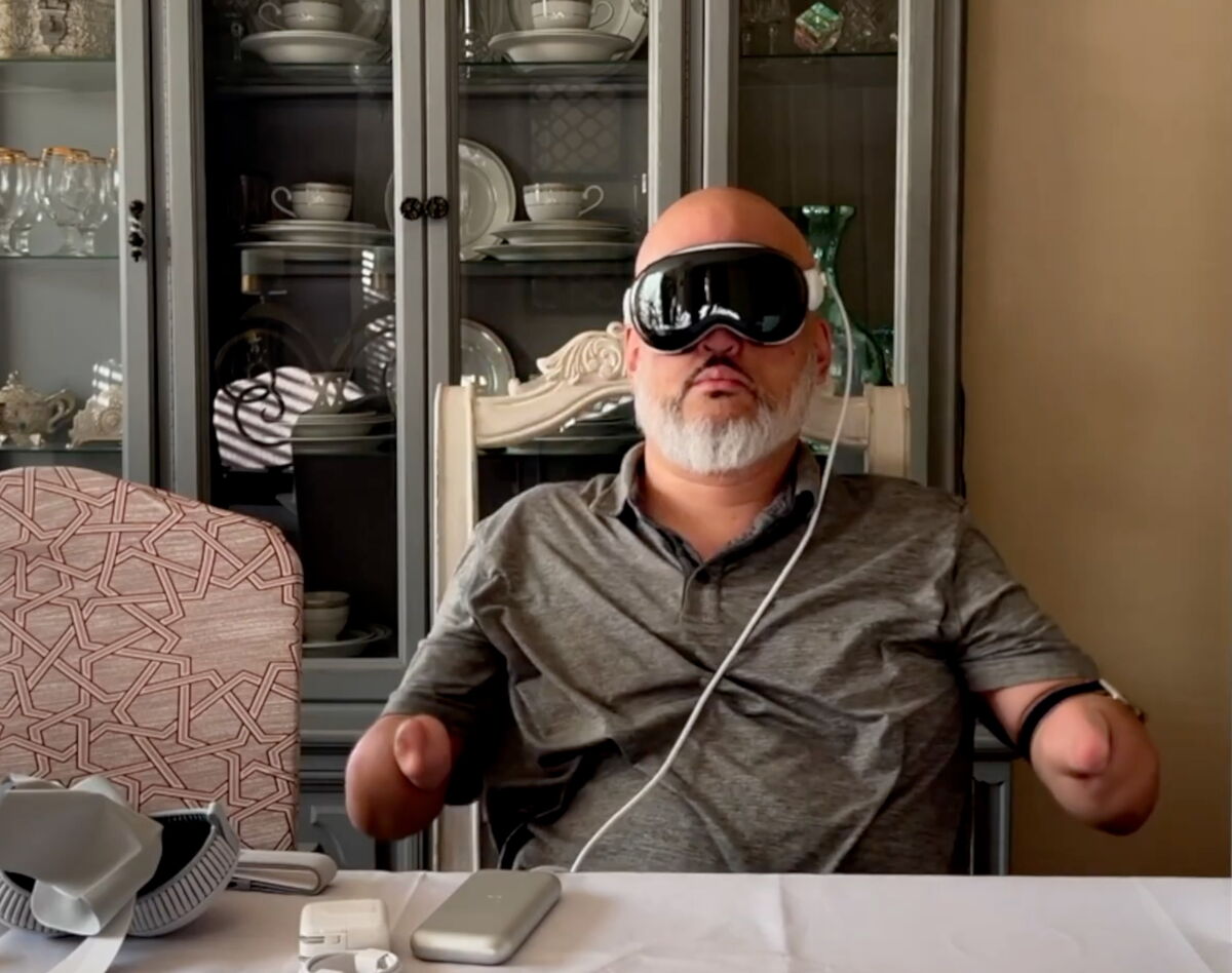 Usman experiencing Explore POV on Apple Vision Pro